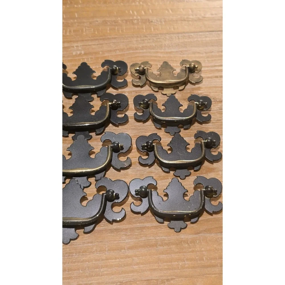 Vintage Set Of 24 Hardware For Cabinets/Drawers Gold And‎ Black Color
